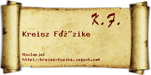 Kreisz Füzike névjegykártya